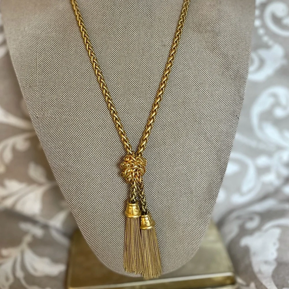 VINTAGE GIVENCHY RUNWAY TASSEL NECKLACE - Picture 2 of 8